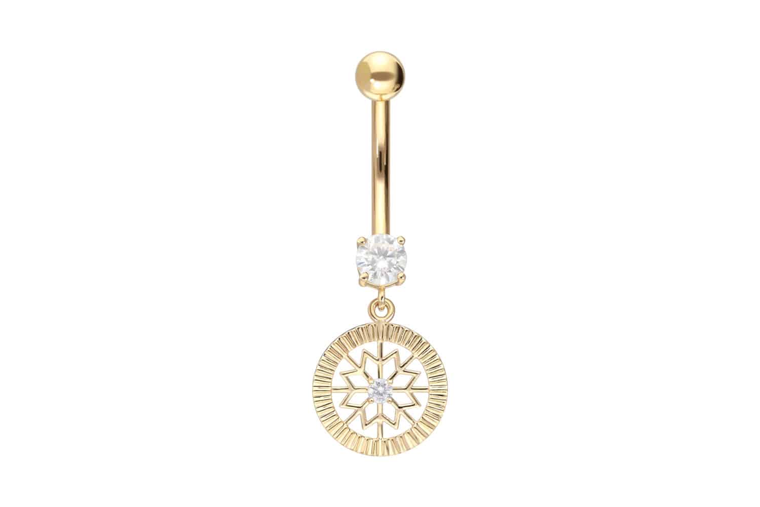 18 Karat Gold Bananabell Piercing MOISSANIT + STERN